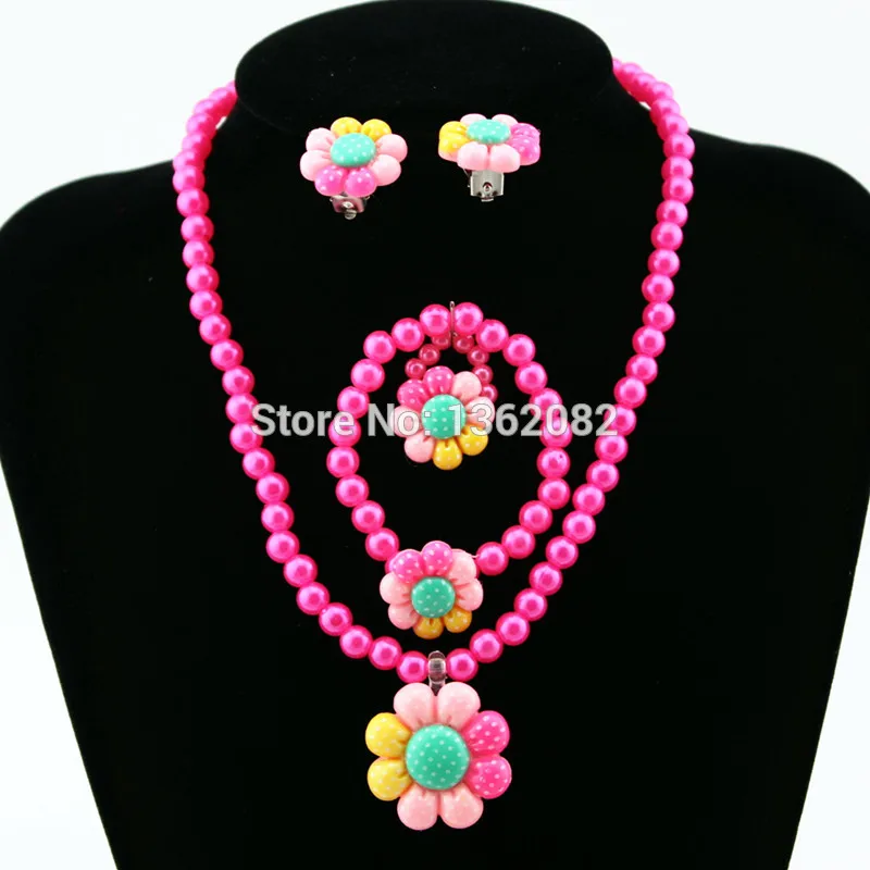 Baby Girl Cute Imitation Pearls Necklace/Bracelet/Ring/Earrings