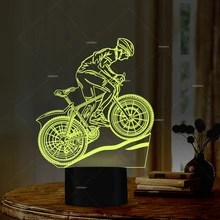 Велосипедная форма, лампа для спальни, 7 цветов, настольные лампы для гостиной, украшение для велосипедистов, настольная лампа