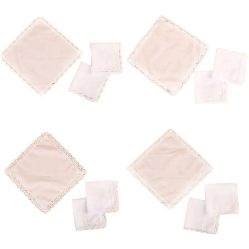 25x25 см Дамская простая белая цветочное кружево хлопчатобумажные носовые платки Свадебная квадратная салфетка подарок DIY печать