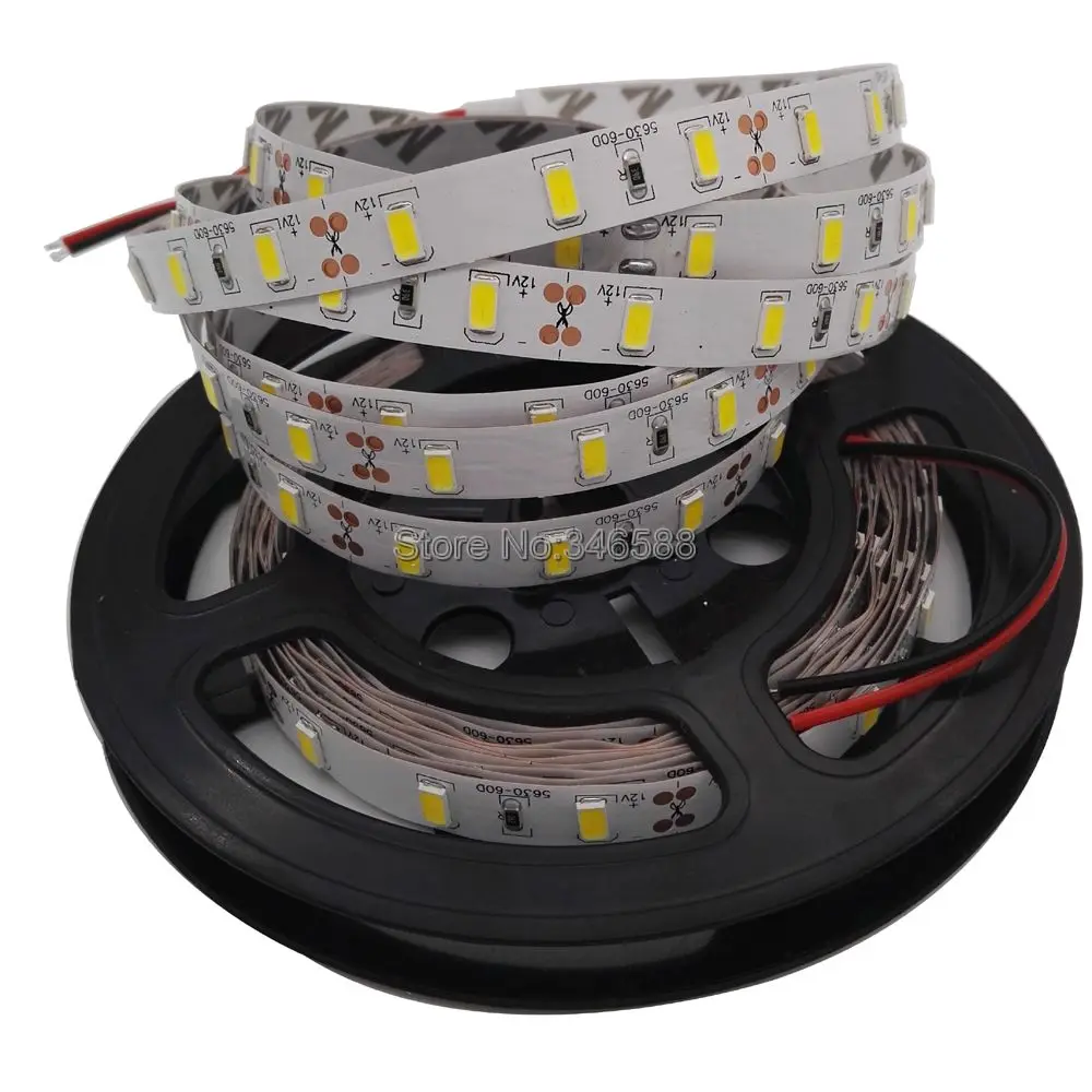 5 м 12В 5630 Светодиодная лента IP20 неводонепроницаемая 60LED/M Нейтральная белая