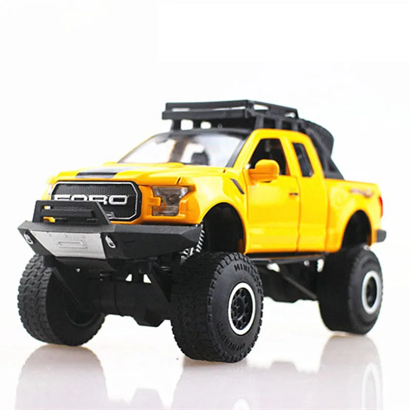 Новые 1:32 детские игрушки Raptor F150 пикап металлические игрушечные машинки модель с музыкой мигающий Звук для ребенка автомобиль подарки