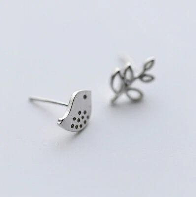 branch bird 100% 925 Sterling silver Jewelry fashion Hypoallergenic Stud earrings  for women gift