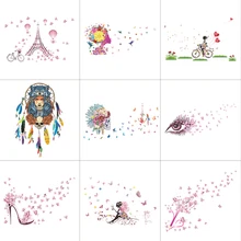 Romantic Fairy Girl Butterfly Eyes Wall Stickers For Kids Room PVC Decals Home Living Room Bedroom Decorations Mural Girls Gift