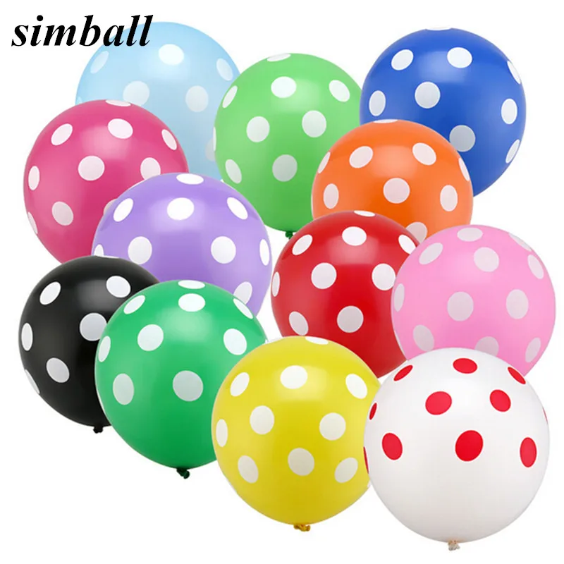 

50pcs/Lot Latex Balloons 12 Inch Polka Dot Wedding Decoration Supplies Minnie Mouse Birthday Party Supplies Balloons Multicolor