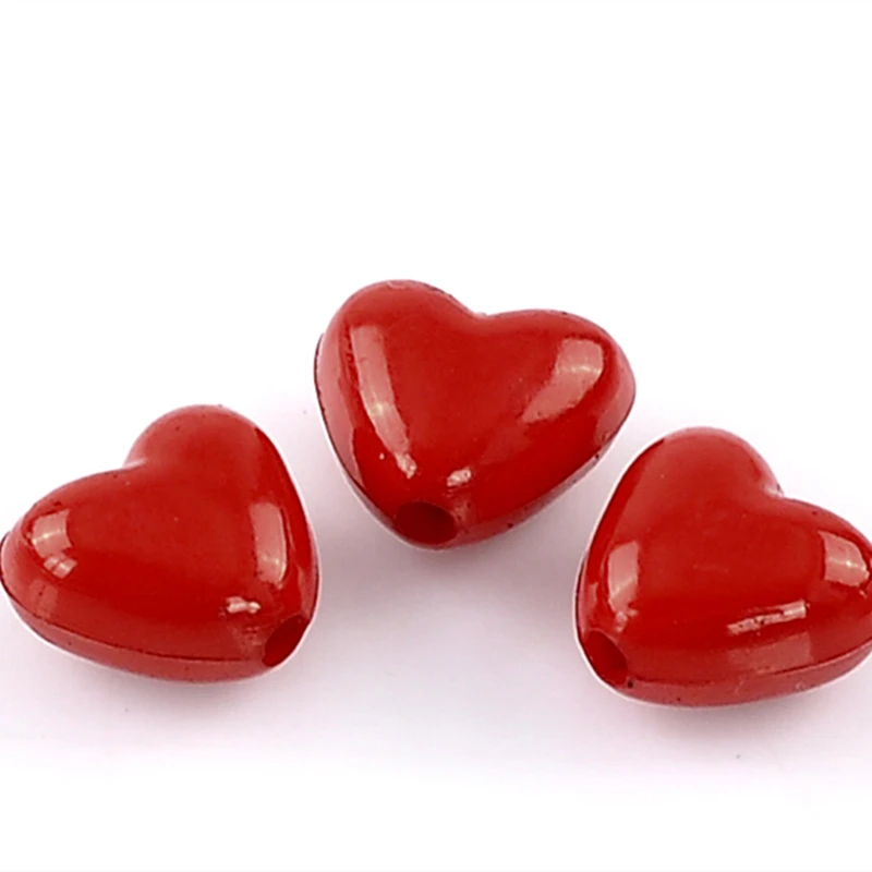 DoreenBeads подвески из акриловых бусин «любящее сердце» красного цвета 11x10 мм, 50 шт в наборе, новинка