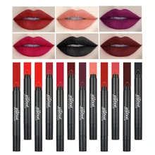 POPFEEL, сексуальные пигменты, красота, губная помада, матовые карандаши, губы, тату, водостойкие, красный, черный, матовая помада для губ, макияж, 12 цветов