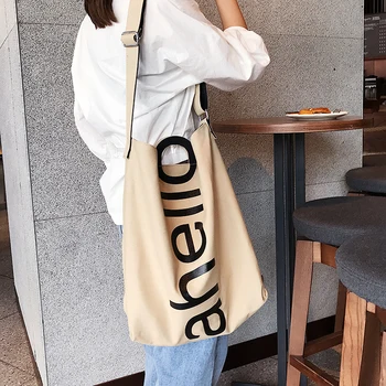 

Large Capacity Canvas Tote Bag Cloth Reusable Shopping Bag Women Beach Handbags Printed Shopping Bags