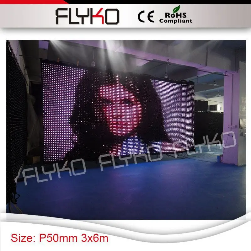 Clear Display Programs P5 Led Video Curtain Normal Measure 3x6m Dj
