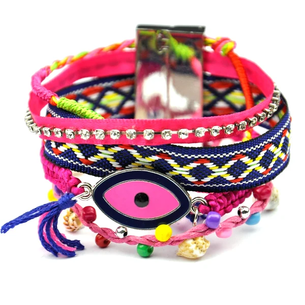 Evil Eye Handmade Brazilian Bracelet Ipanema Bijoux Weave Evil Eye Handmade Brazilian Bracelet Ipanema Bijoux Weave Multi Wrap Friendship Boho