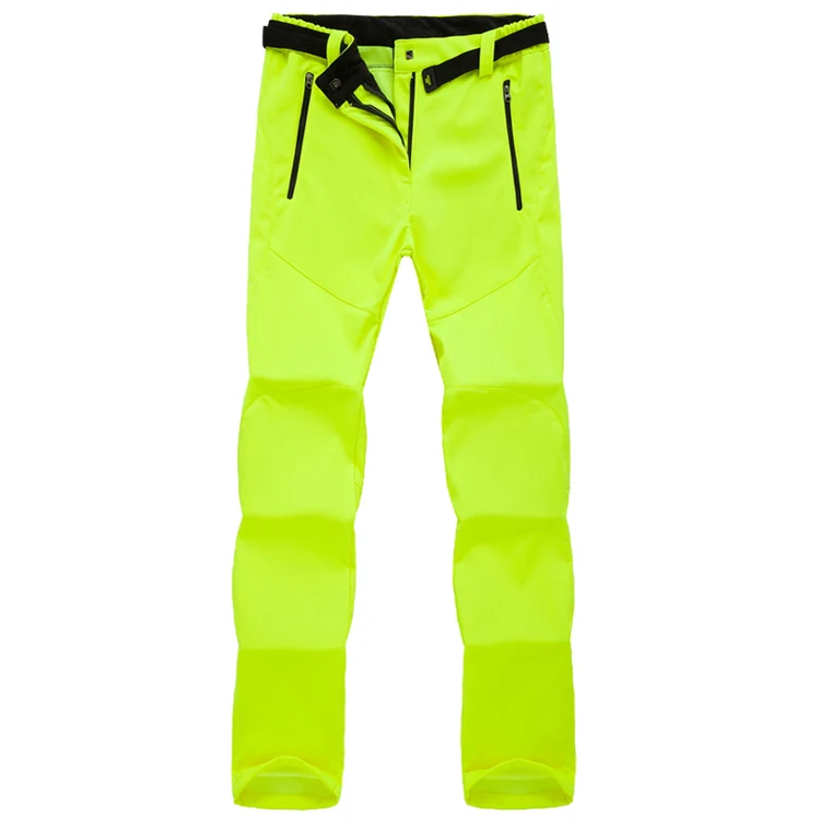 Для женщин и мужчин из плотного теплого флиса софтшелл брюки для рыбалки, кемпинга, походов, лыжного спорта брюки водонепроницаемые ветрозащитные VA274 - Цвет: Women Fruit Green