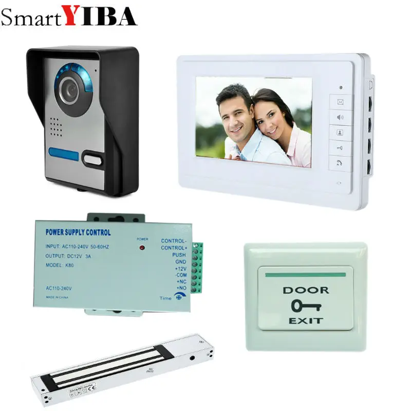 SmartYIBA HD Wired Video Door Phone Video Door Bell Intercom kit 7inch Monitor Manual Button IR Night Vision Camera SmartYIBA HD Wired Video Door Phone Video Door Bell Intercom kit 7inch Monitor Manual Button IR Night Vision Camera