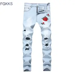 FGKKS для мужчин s джинсы для женщин высокое качество Классические джинсовые штаны Летние мешковатые Новинка 2019 года стрейч