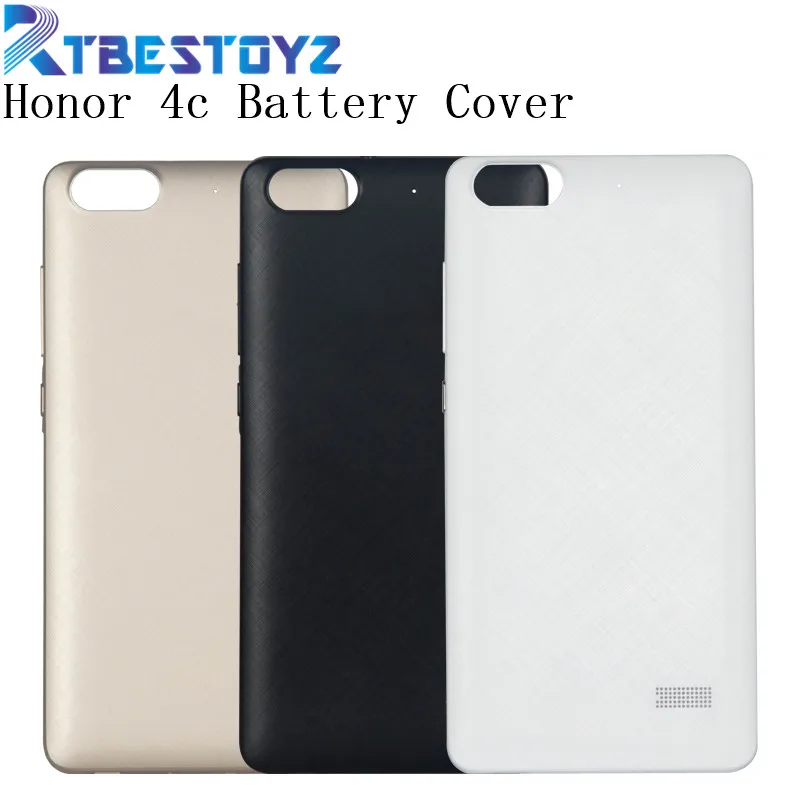 

RTBESTOYZ Battery Cover Case For Huawei Honor 4c 4 c Rear Housing Door Case Cover Spare Parts With Side Button