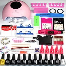 Набор для ногтей Гель-лак 36 Вт/48 Вт УФ лампа Сушилка маникюрный набор 10 шт. Гель-лак для ногтей маникюр Гель-лак набор для салонов ногтей