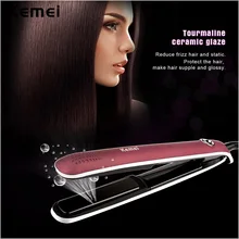2016 Kemei New Professional Electric Hair Straightening Irons Flat Iron with Negative Ions and LCD Display Temperature Control