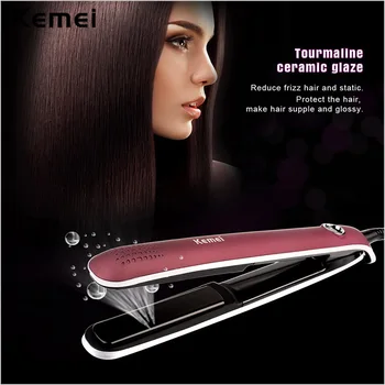 

2019 New Professional Electric Hair Straightening Irons Flat Iron with Negative Ions and LCD Display Temperature Control