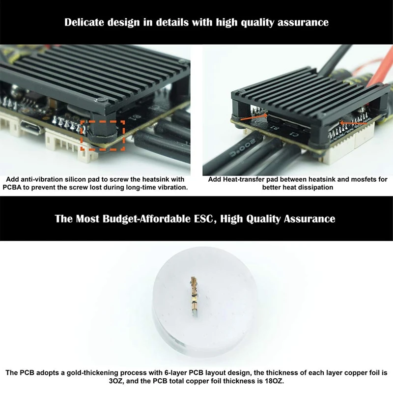V4.20 мини Fsesc4.20 50A Esc с алюминиевым анодированным радиатором для электрического скейтборда радиоуправляемого автомобиля дрона E-Bike E-Scooter Robot