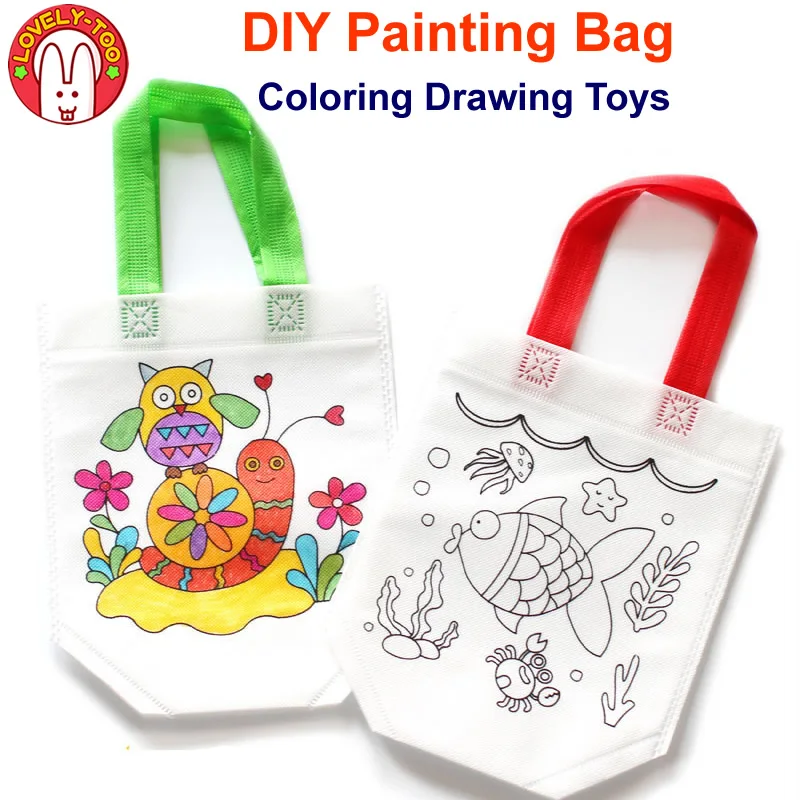 Рисование игрушки для детей DIY Сумочка с граффити дети Ремесленная живопись игры