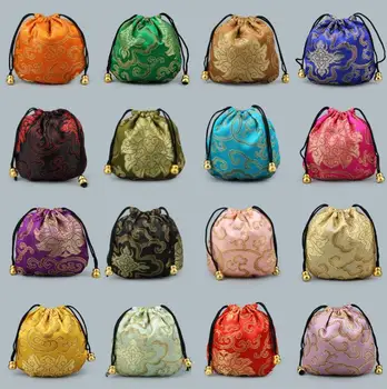 

Vintage Handmake Drawstring jewelry collection Bags bracelet necklace rings gift Package Accessory Small Storage Cloth pouches