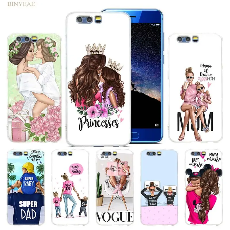 

For Huawei Honor Play 6C Pro 8C 8X 10 9 9i 7X 6A 6X 8 lite Soft Phone Case Cover TPU Silicone shell Baby Mom Girl Queen