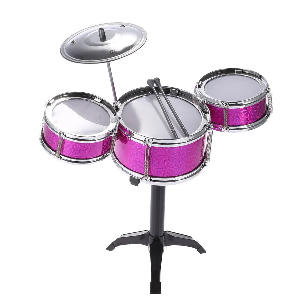 Детский Настольный набор барабанов, 3 барабана, музыкальный инструмент, игрушка с маленькими кимбальными барабанными палками