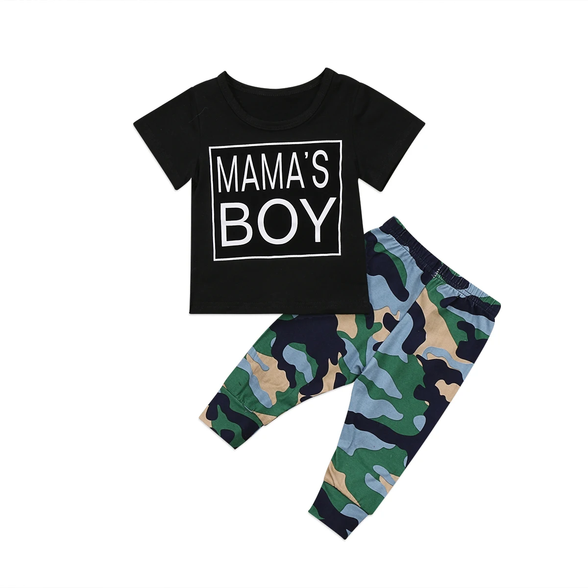 Одежда для малышей новорожденных одежда для малышей мальчиков Повседневное хлопковая футболка Топы камуфляжные длинные штаны Детская