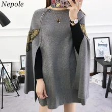 Neploe крылья вышивка вязаный Для женщин Обёрточная бумага Стиль свитер Бисер сплошной застежка-молния женские качели Auttum стиль; Новинка; Верхняя одежда 69145