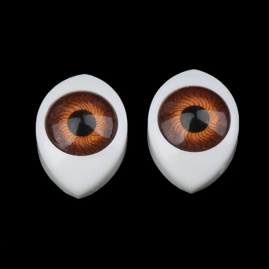 4 Color 8pcs Oval Hollow Back Plastic Eyes For Doll Mask DIY 9mm 2 in blue-green, 2 in brown, 2 in blue and 2 in green