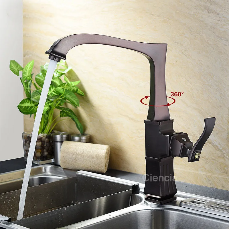 

Copper ORB Cool and Hot Kitchen Faucet Double Tank Faucet Vegetable Pot Faucet Rotating 360 degree tap