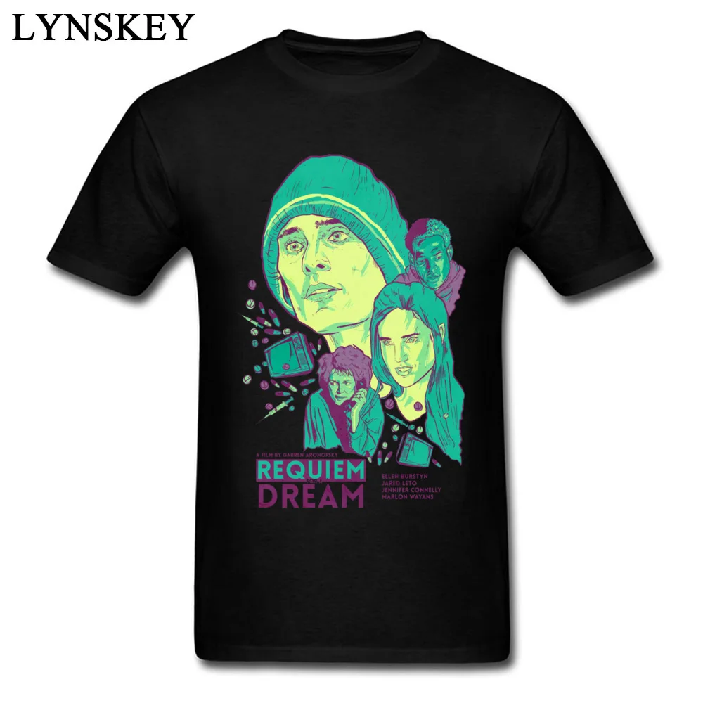100% Cotton Tops T Shirt Requiem For A Dream for Men Design T-Shirt Casual New Design Round Collar Short Sleeve Tee Shirt Requiem For A Dream black