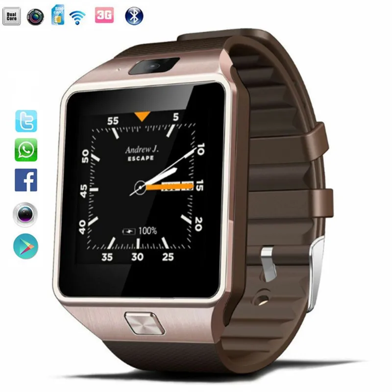 

QW09 Bluetooth WIFI Smart Watch Clock Android 4.4 MTK6572 Dual Core 1.2GHz ROM 4GB RAM 512M Smartwatch For iOS Android PK GT08