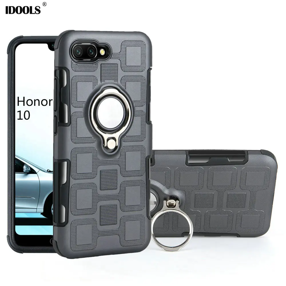 

IDOOLS Case for Huawei Honor 10 Honor10 Shockproof Hybrid Rugged TPU+TPU Armor Stand Hard Cases for Huawei Honor 10 Coque