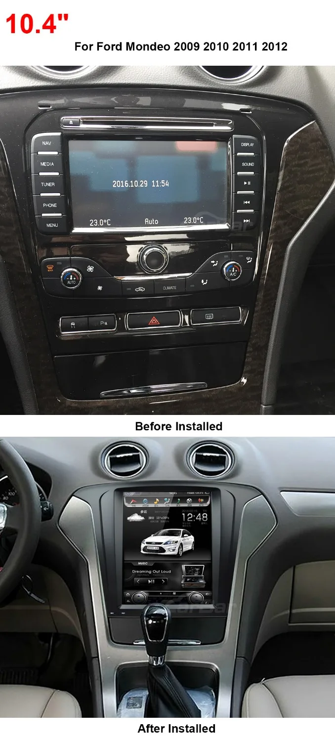 Perfect 10.4" Vertical Screen 1024*768 Android Car DVD GPS Navigation Radio Player for Ford Mondeo 2009 2010 2011  RAM 2GB Quad Core 5