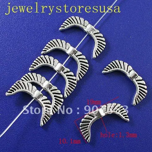 

40Pcs Tibetan silver crafted wing beads findings H0147