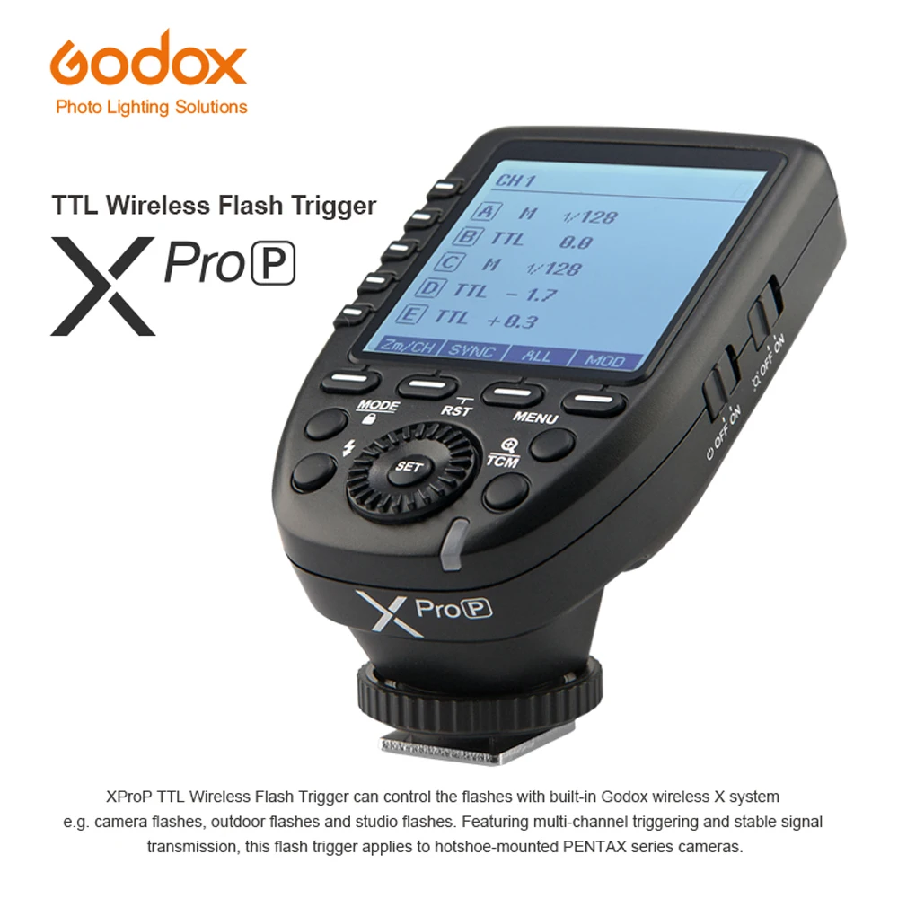 Godox ttl II 2,4G Беспроводная система X высокоскоростной ЖК-дисплей Экран Беспроводной Беспроводная вспышка триггера Xpro-P для Pentax K-1 645Z K70 K50 KP K-S2