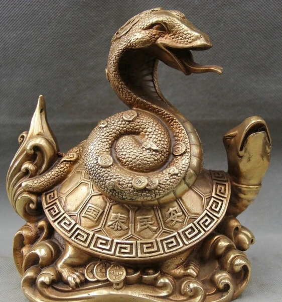 

JP S62 8 China Chinese Bronze money Golden Toad Spittor Zodiac Year Snake Feng Shui