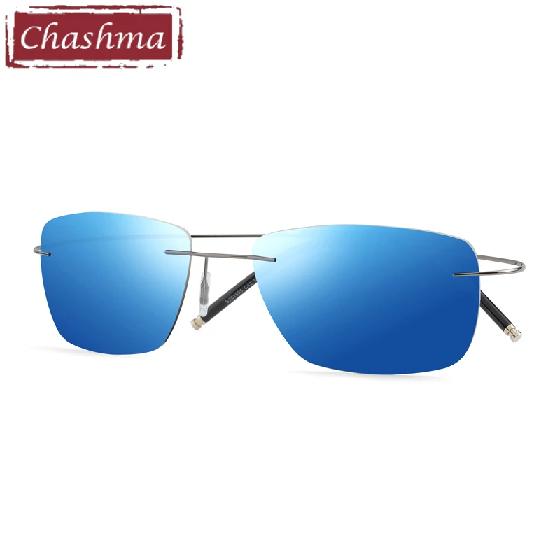 Stainless Steen Prescription Sunglasses Polarized Men Mirror Coating UV 400 Lens Anti Glare Rimless Glasses Women Myopia Glass