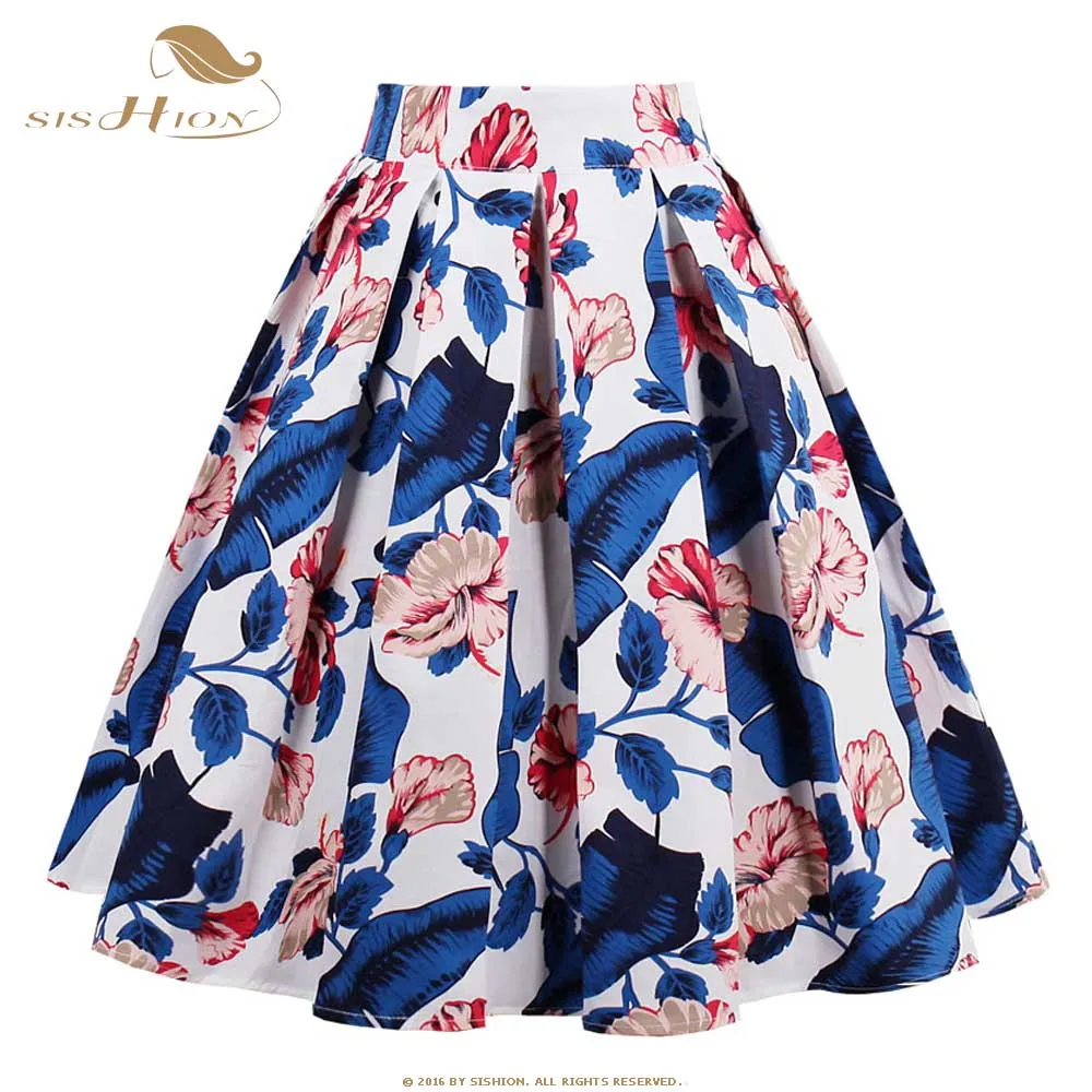 2023 New Arrival Summer A Line Vintage Floral Skirt 50s Pin Up Style ...