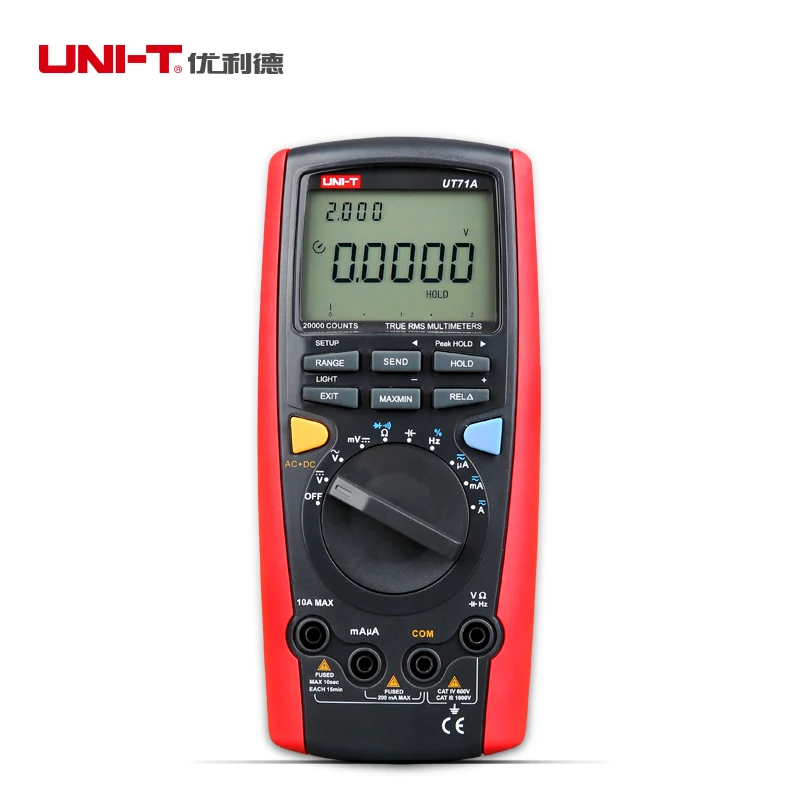 

UNI-T UT71A UT71B UT71C UT71D UT71E Digital Multimeter Ture RMS AC DC meter Volt Ampere Ohm Capacitance Temp tester backlight