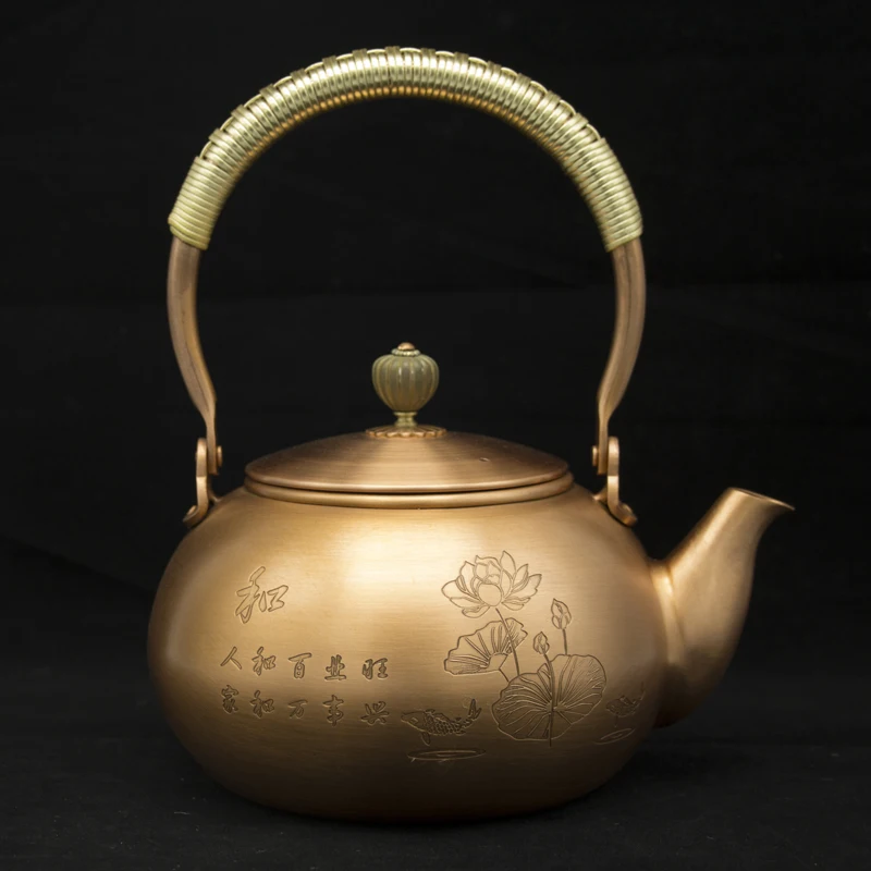 

1.2L handmade copper teapot glass samovar ceramic enameled from clay enameled kettle metal dishes puer green tea gift Japanese