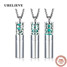 Цветочный узор Нержавеющая сталь медальон с духами, ароматерапия эфирное масло ожерелье с кулоном-диффузором круглый серебряного цвета медальон