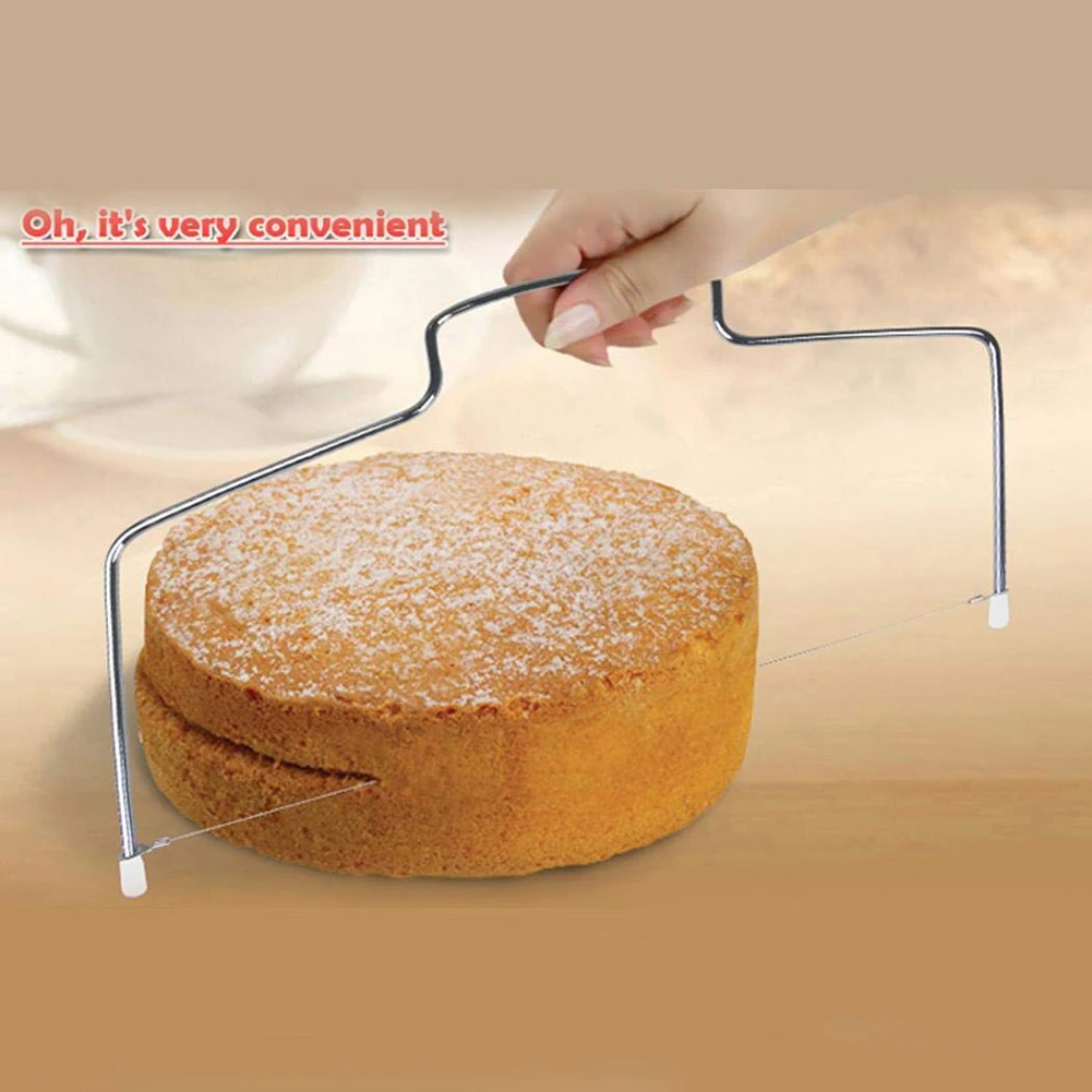 1PC 32cm x 16cm Stainless Steel Adjustable Wire Cake Divider Cutting Leveller DIY Cake Saw Layer Cutters Cake Baking Tools