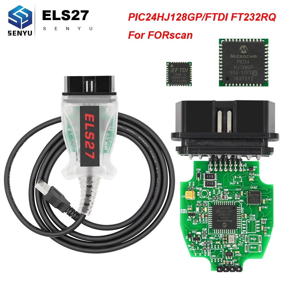 ELS27 FORScan OBD 2 OBD2 диагностический инструмент авто кабель для Ford/Mazda FTDI FT232RQ PIC24HJ128GP ELS27 FORScan ELM 327 Поддержка J2534