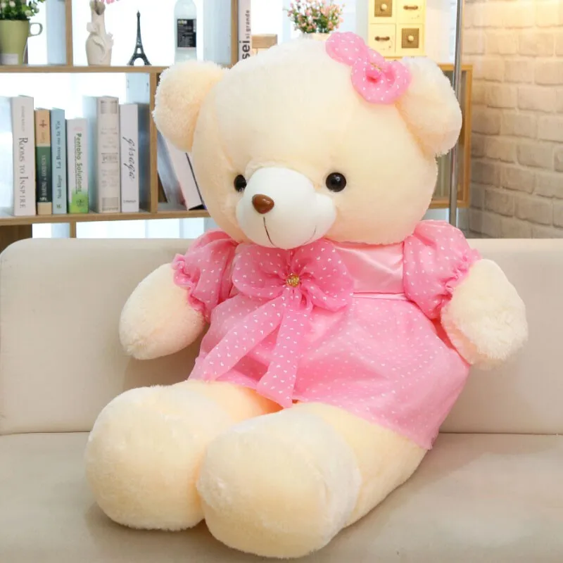 Прекрасное платье для причастия белого цвета с рисунком медведя в, розовые, серые, черные плюшевые игрушки большой 110 см медведь мягкая