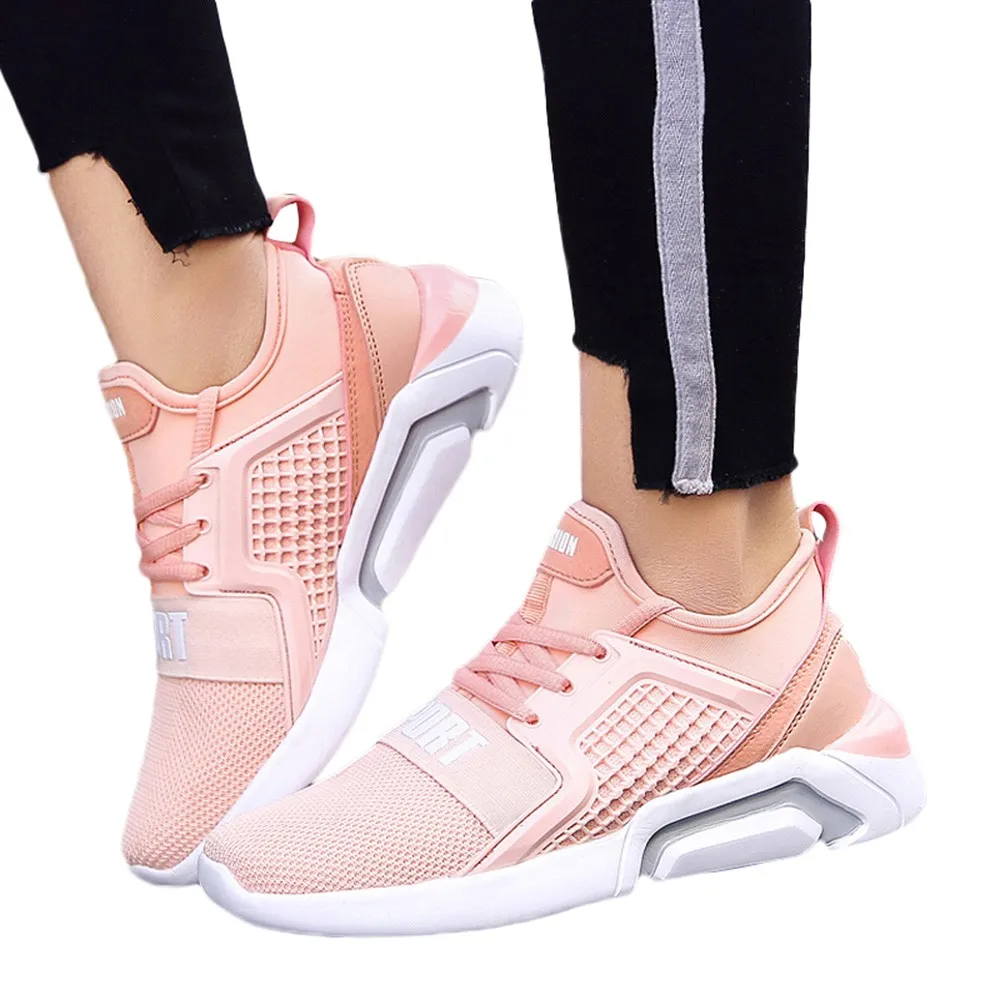 

2018 Brand New Fashion Sport Shoes Breathable Lace-Up Stability Sport Women Outdoor Running Lover Unisex Jogging Sneakers Shoes