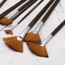 9 шт веерообразные Кисти Набор ручек для рисования нейлоновые волосы акриловые акварельные товары для рукоделия Прямая поставка поддержка