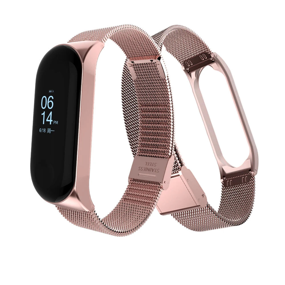 

Wrist Band Bracelet Strap for Xiaomi Mi Band 3 MiBand 3 Strap Metal Bracelet Stainless Steel Wrist Strap