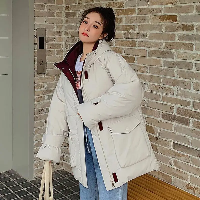 

2019 Parkas Winter Jacket Women Hooded Windproof Military Clothing Female Big Pocket Thicken Winter Coat Women Warm Windbreaker