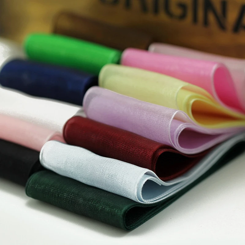 5meter/lot high quality transparent snow yarn with 25mm DIY handmade bow material ribbon fabric T-059