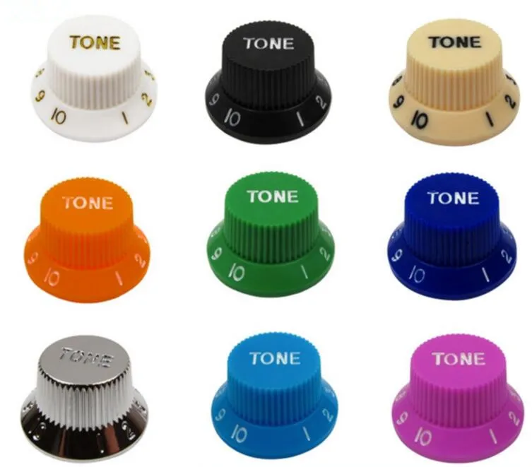 Brand new 10 color Aluminum Acrylic Black Guitar Control Knob 2 Volumes